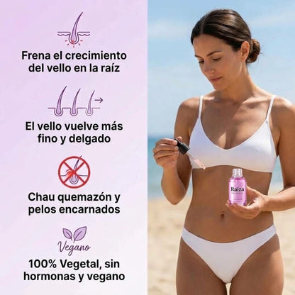 Raíza® - Reductor del crecimiento del vello de origen vegetal.
